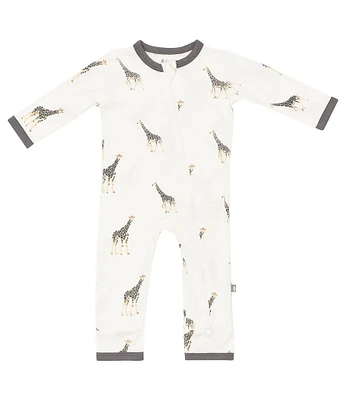 Kyte BABY Baby Boys Bamboo Giraffe Print Zip Front Coverall
