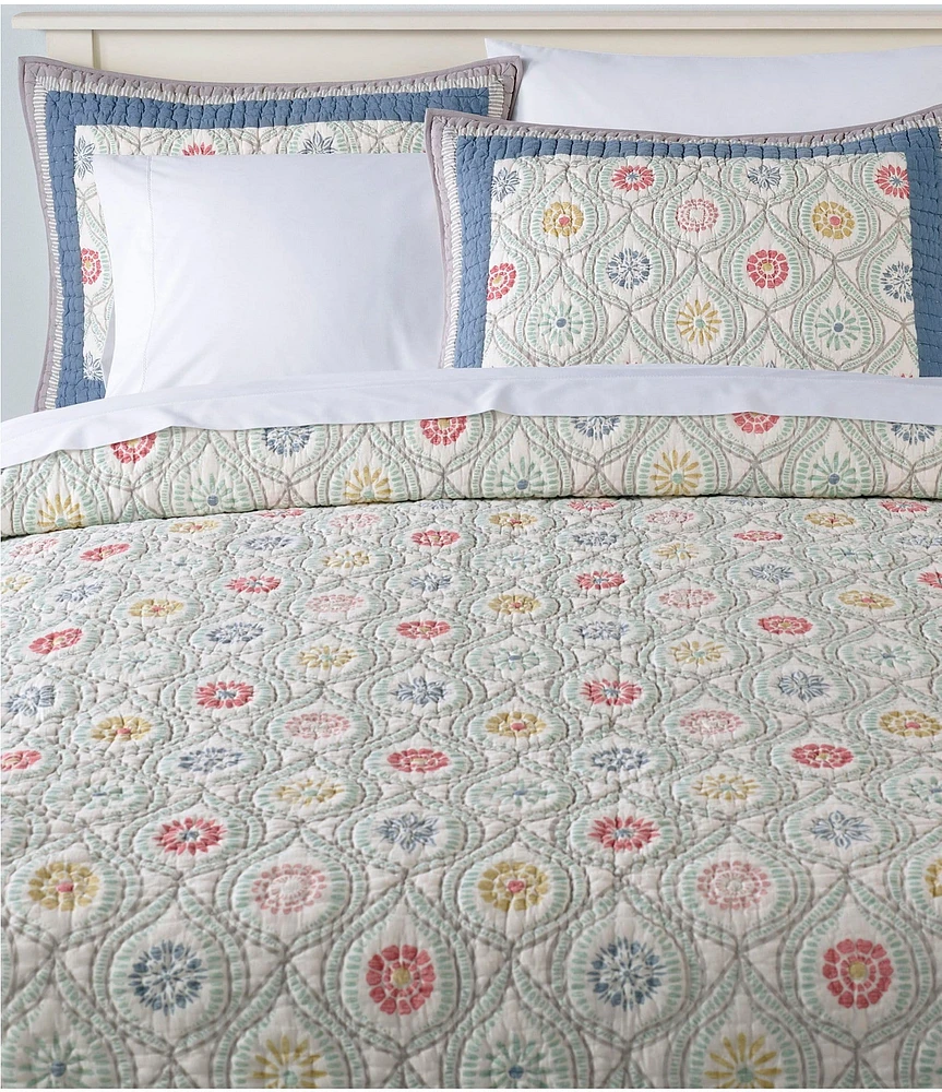 L.L.Bean Botanical Border Reversible Quilt