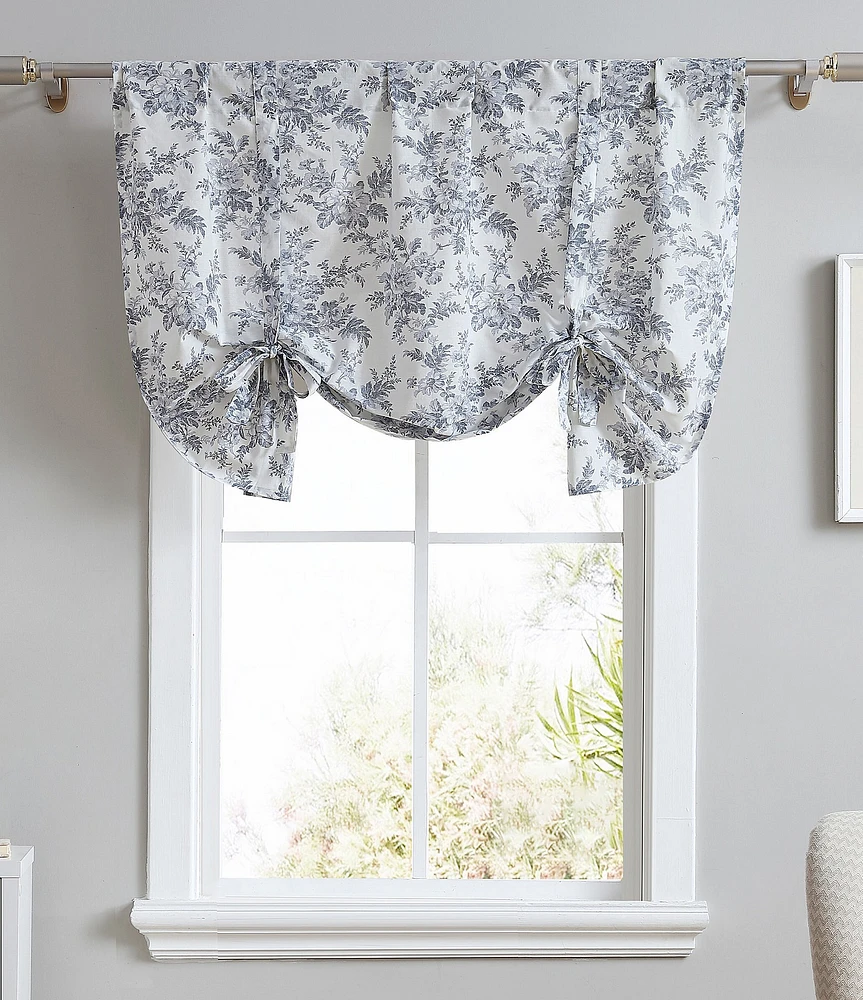 Laura Ashley Annalise Floral Toile Tie Up Window Valance