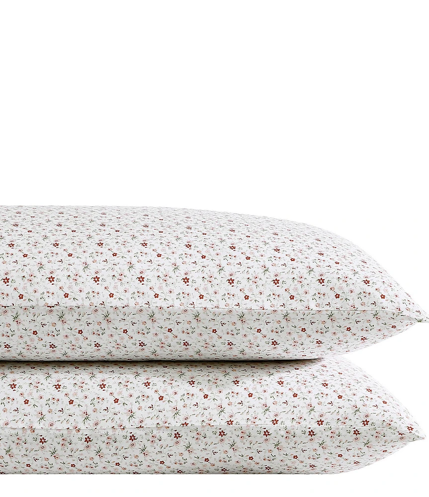 Laura Ashley Evie Pink Floral Cotton Sateen Sheet Set