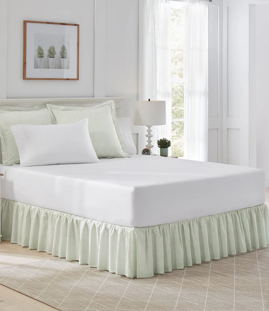 Laura Ashley LA Classics Ticking Stripe Ruffled Bed Skirt