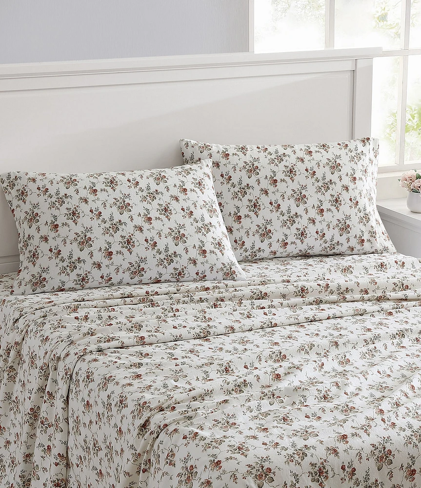 Laura Ashley Le Fleur Cotton Flannel Sheet Set