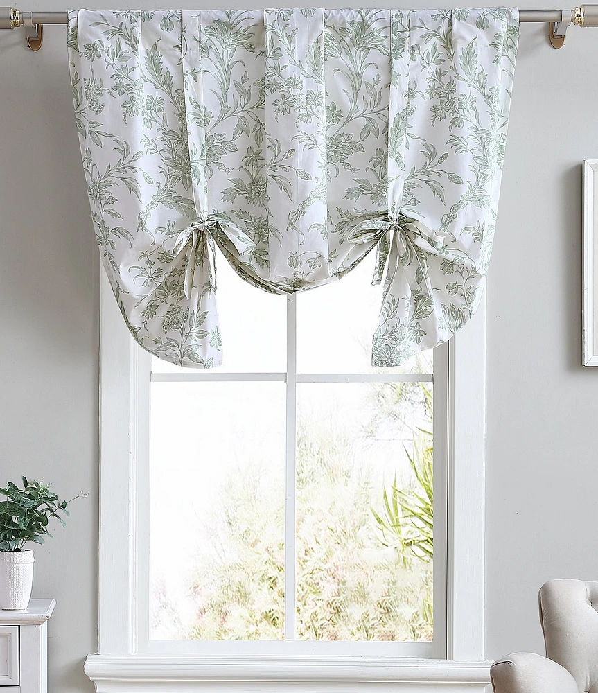 Laura Ashley Natalie Floral Toile Tie Up Window Valance