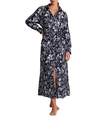 Lauren Ralph Lauren Allora Floral Cotton Voile Midi Shirt Dress Swim Cover-Up