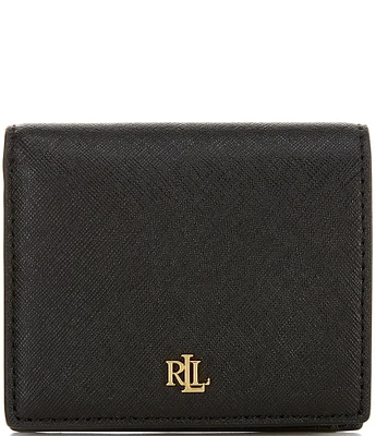Lauren Ralph Lauren Crosshatch Leather Compact Bifold Wallet
