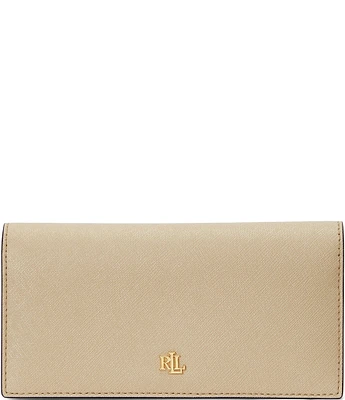 Lauren Ralph Lauren Crosshatch Leather Slim Snap Wallet