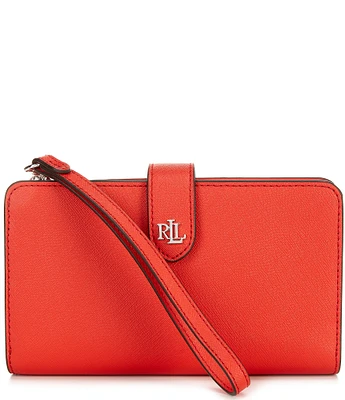 Lauren Ralph Lauren Crosshatch Leather Tech Wristlet