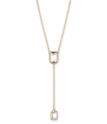 Lauren Ralph Lauren Gold Tone Crystal Y Necklace