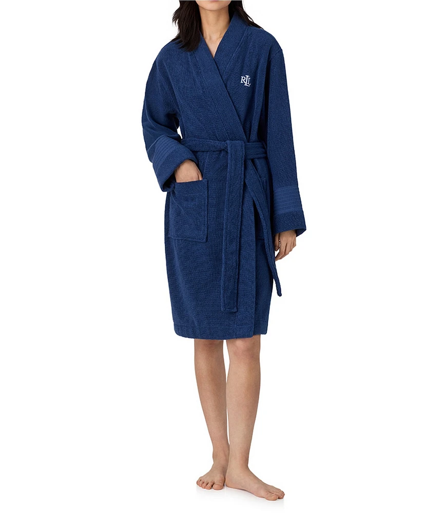 Lauren Ralph Lauren Greenwich Long Sleeve Terry Kimono Wrap Robe