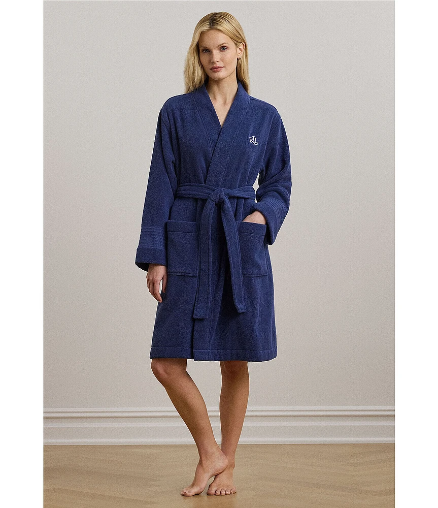 Lauren Ralph Lauren Greenwich Long Sleeve Terry Kimono Wrap Robe