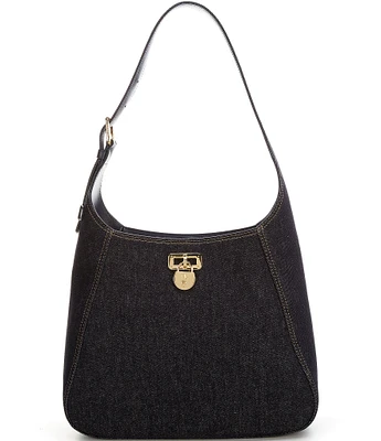 Lauren Ralph Lauren Large Tanner Denim Shoulder Bag