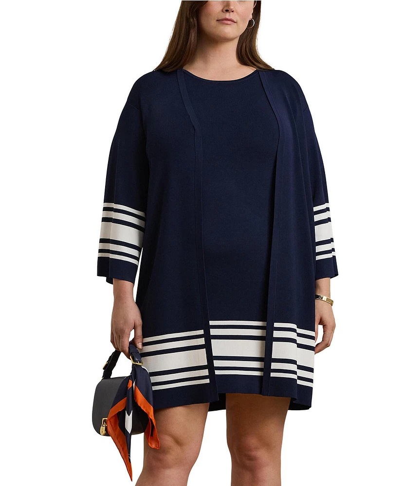 Lauren Ralph Lauren Plus Size Two-Tone Cardigan