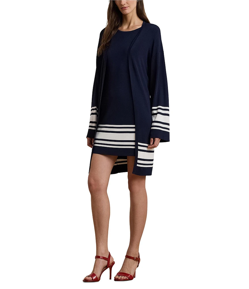 Lauren Ralph Lauren Coordinating Two-Tone Long Cardigan