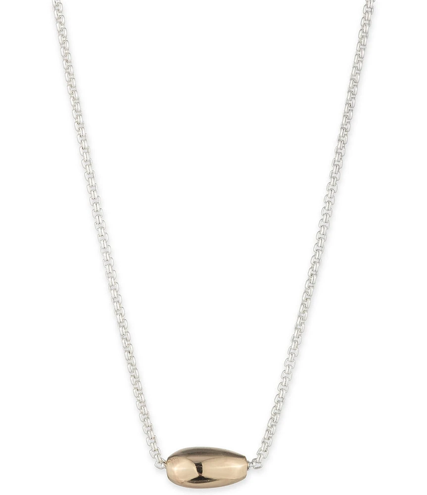 Lauren Ralph Lauren Two Tone Pear Short Pendant Necklace