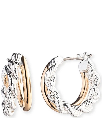 Lauren Ralph Lauren Two Tone Spilt Hoop Earrings