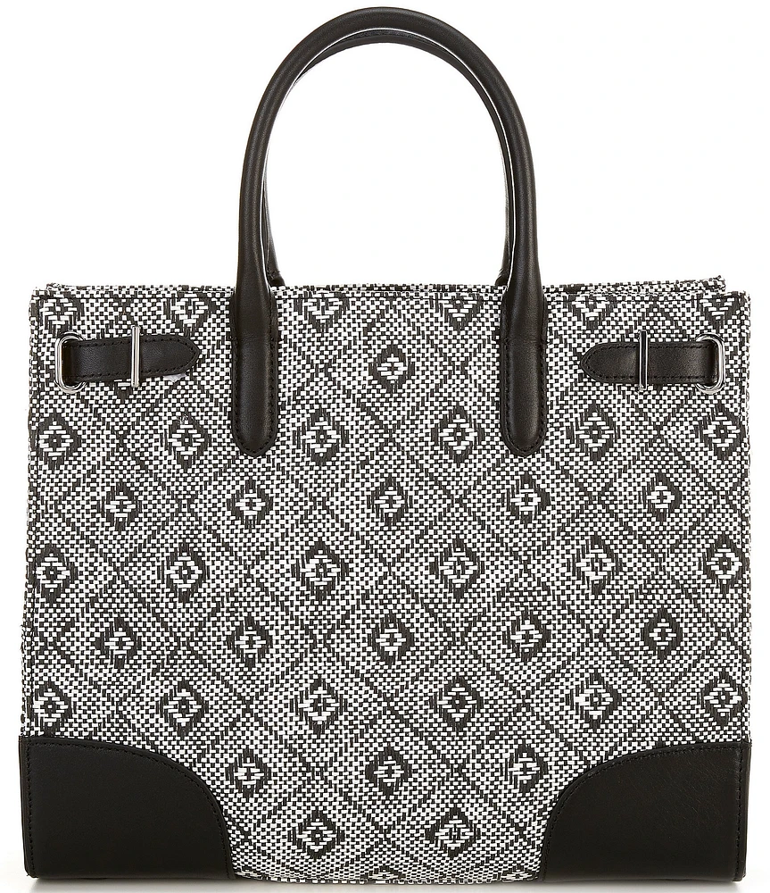 Lauren Ralph Lauren Woven Straw Medium Devyn Tote Bag