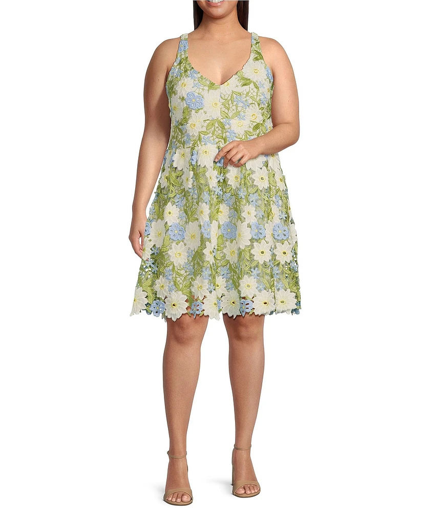 Layered With Love Plus Size Lace V-Neck Sleeveless A-Line Dress