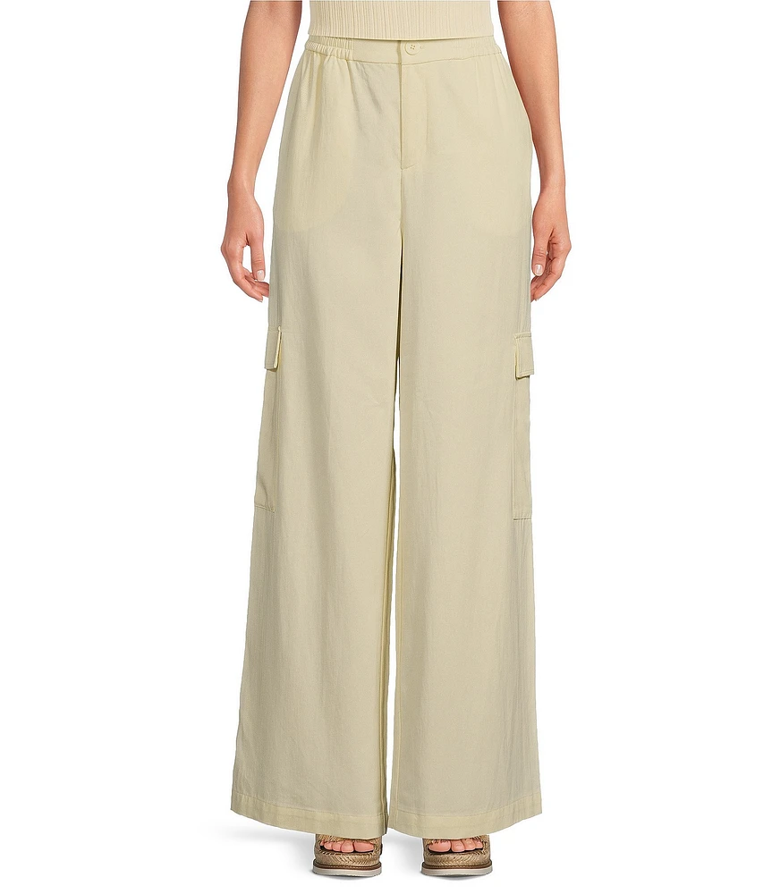Le' AL.X Straight Leg High Rise Patch Pocket Cargo Trouser Pants