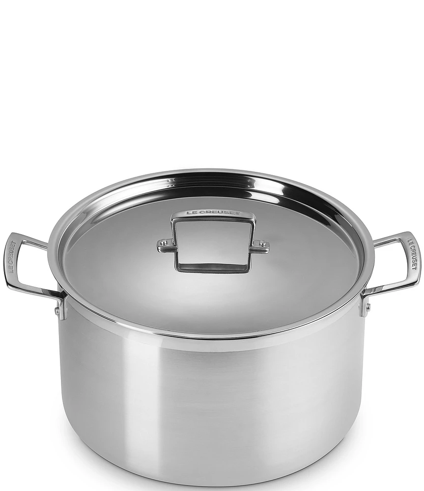 Le Creuset Classic Stainless Steel Deep Round Stockpot, 10 Qt.