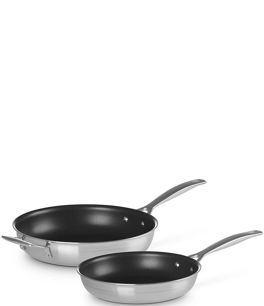 Le Creuset Classic Stainless Steel Set of 2 Nonstick Fry Pans