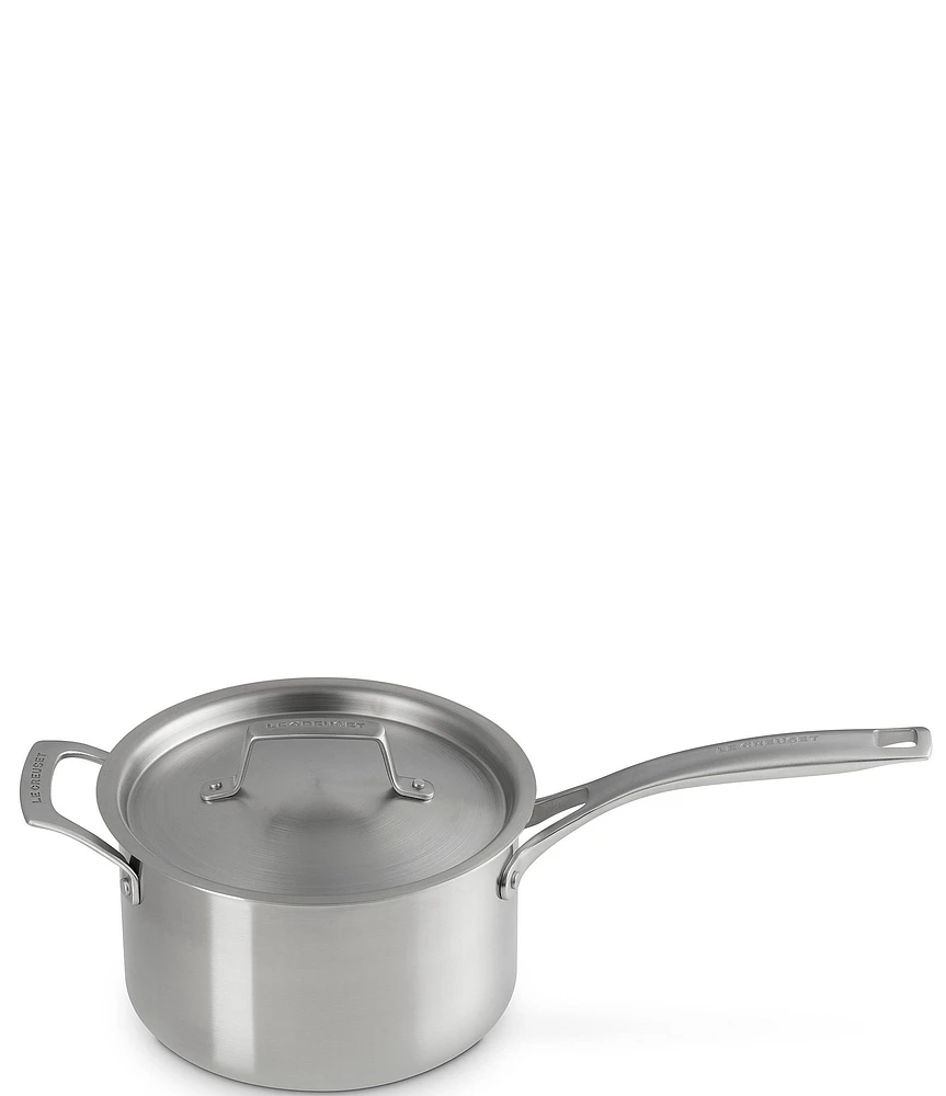 Le Creuset Essential Stainless Steel Round Saucepan with Lid