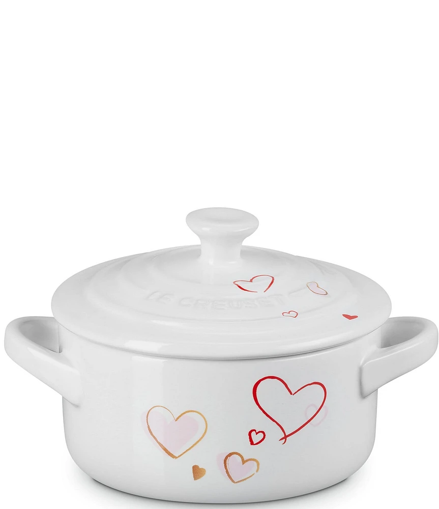 Le Creuset Stoneware Classic Round Mon Coneur Hearts Mini Cocotte, 8-oz.