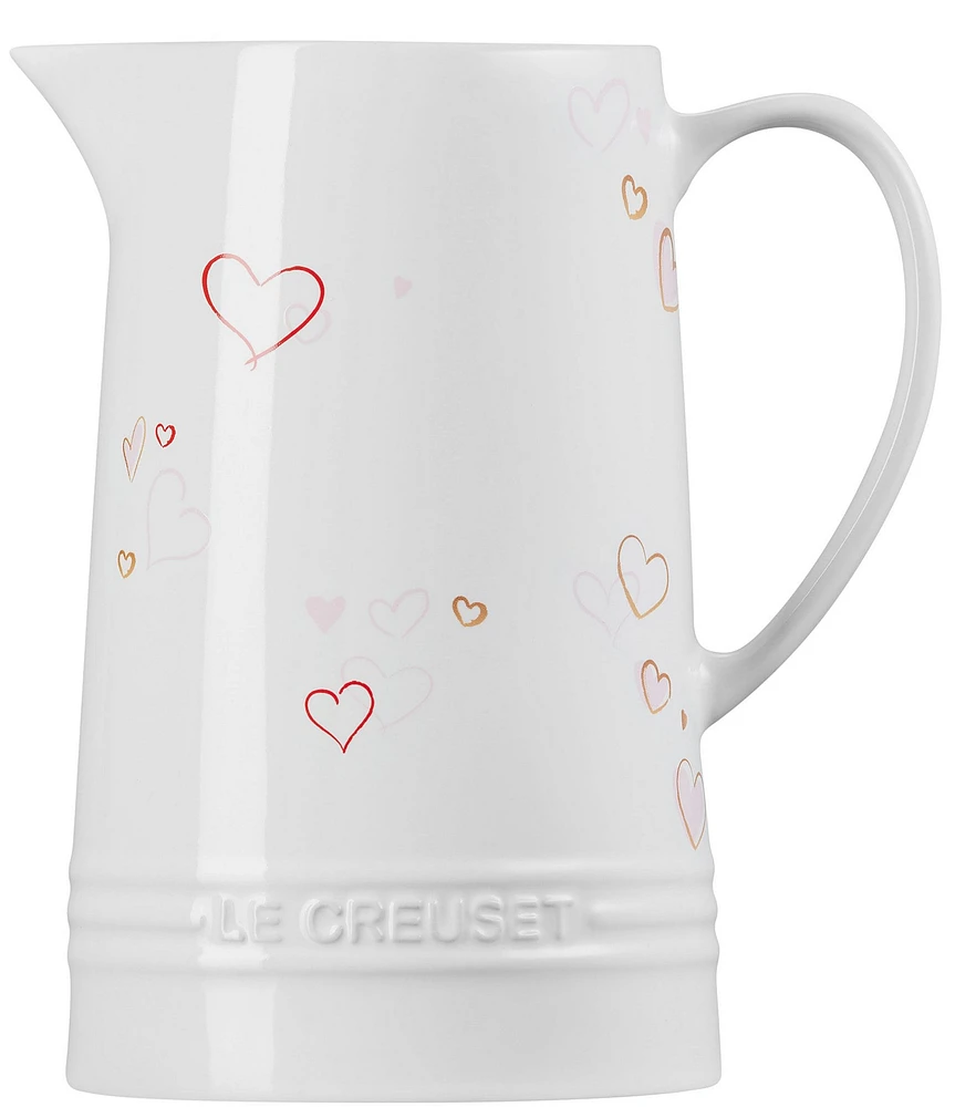 Le Creuset Stoneware Signature Pitcher Mon Coeur Hearts 1.6-Quart
