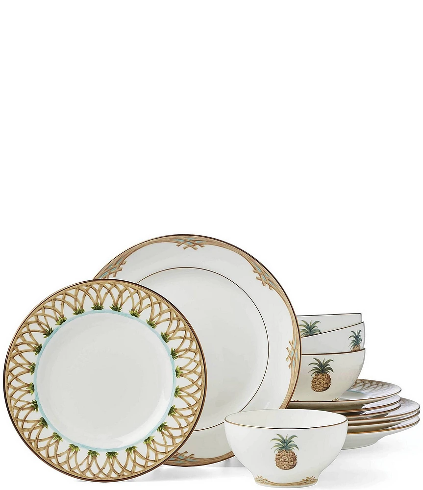 Lenox British Colonial Bamboo 12-Piece Dinnerware Set