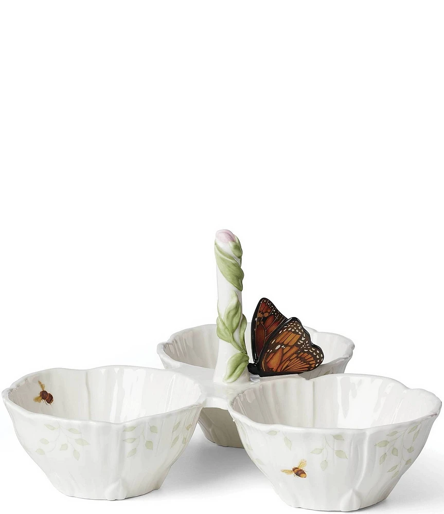 Lenox Butterfly Meadow Floral 3-Section Server