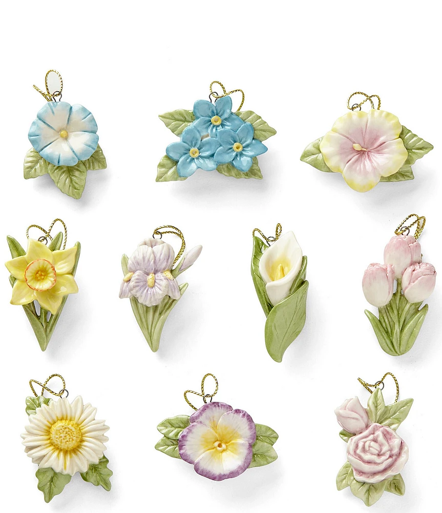 Lenox Celebrate Flowers 10-Piece Mini Ornament Set