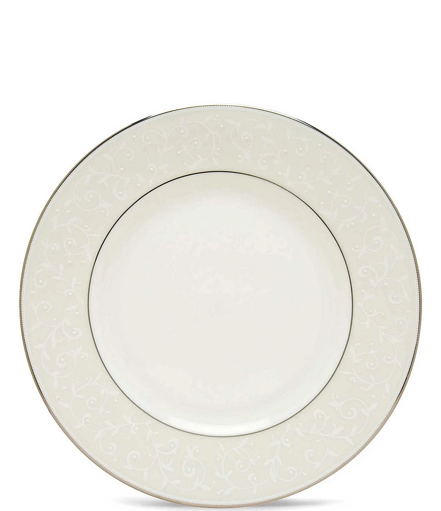 Lenox Opal Innocence Vine & Pearl Platinum Opalescent Bone China Dinner Plate