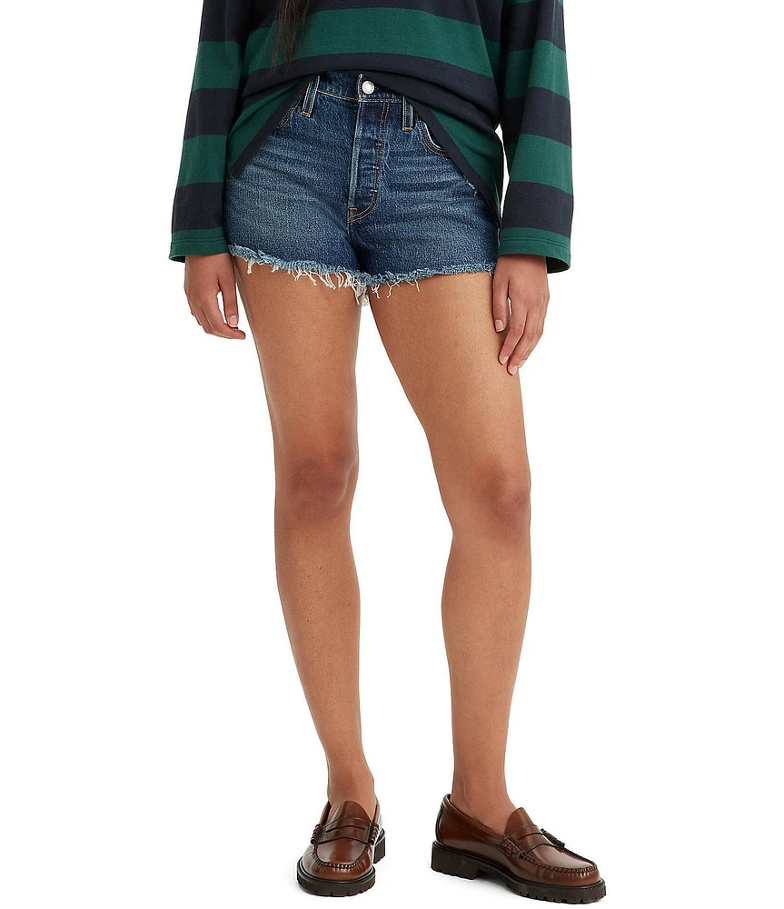 Levi's® 501 High Rise Frayed Hem Denim Shorts