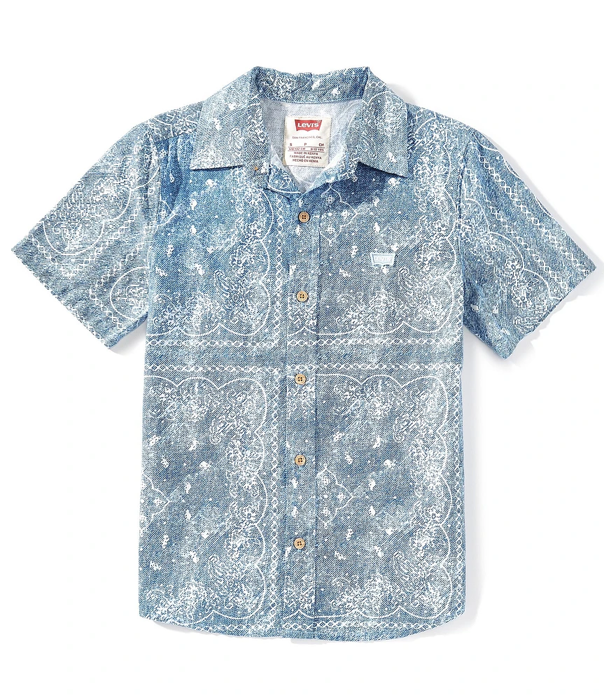 Levi's® Big Boys Short Sleeve Bandana-Printed Woven Shirt