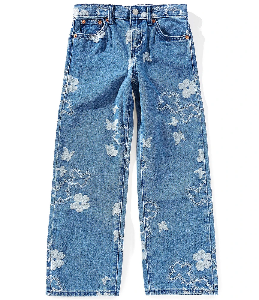 Levi's® Big Girls Butterfly/Flower-Printed Wide-Leg Jeans