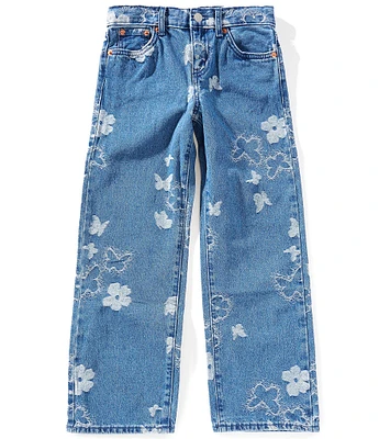 Levi's® Big Girls Butterfly/Flower-Printed Wide-Leg Jeans