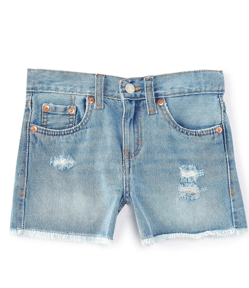 Levi's® Big Girls Girlfriend Shorty Short Raw Hem Denim Shorts