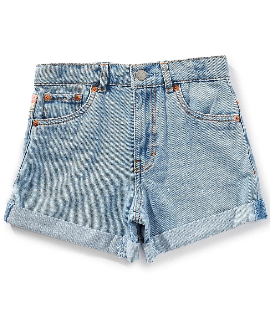 Levi's® Big Girls Mini Mom Embroidered Back Denim Shorts