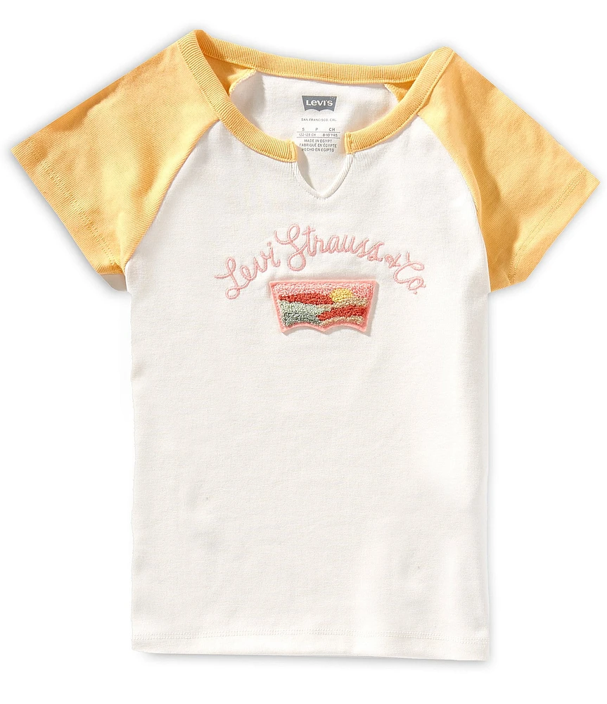 Levi's® Big Girls Raglan-Sleeve Desert Patch Ribbed T-Shirt