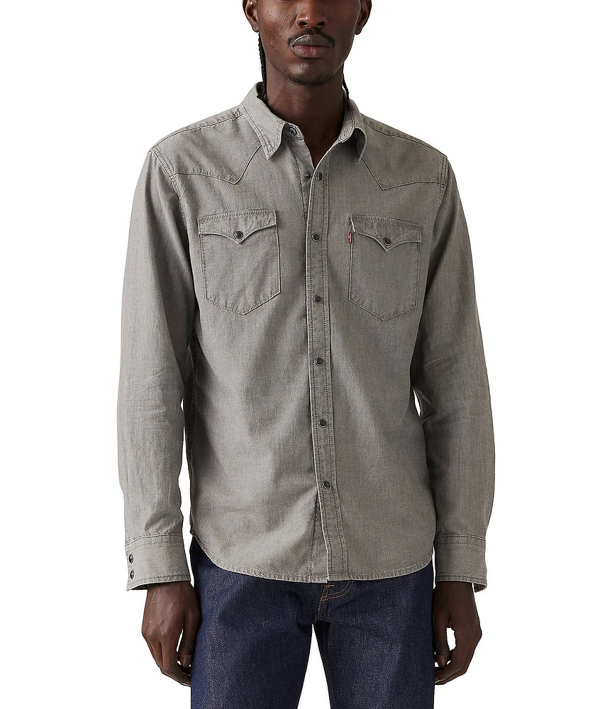 Levi's® Long Sleeve Solid Chambray Western Shirt