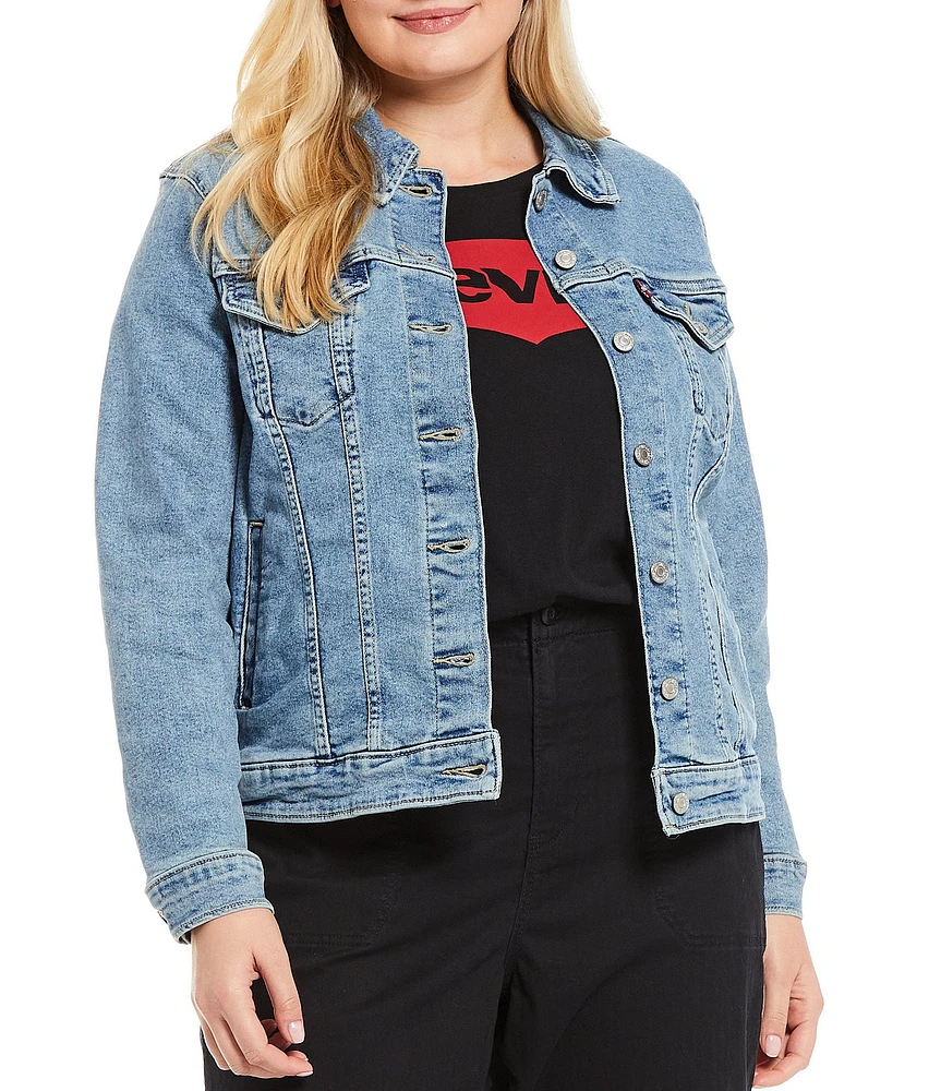 Levi's® Plus Size Point Collar Long Sleeve Welt Pocket Original Trucker Jacket
