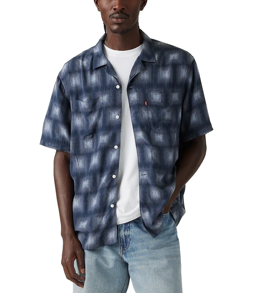 Levi's® Textured Geometric Printed Short Sleeve Camp Shirt