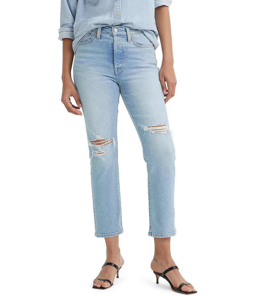 Levi's® Wedgie High Rise Straight Leg Distressed Jeans