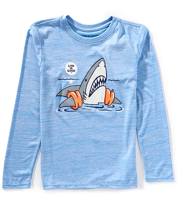 Life is Good Big Boys 8-20 Long Sleeve Sun Crusher Shark Graphic T-Shirt