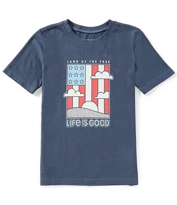 Life is Good® Big Boys Short Sleeve Land Of The Free Graphic Crusher™ T-Shirt