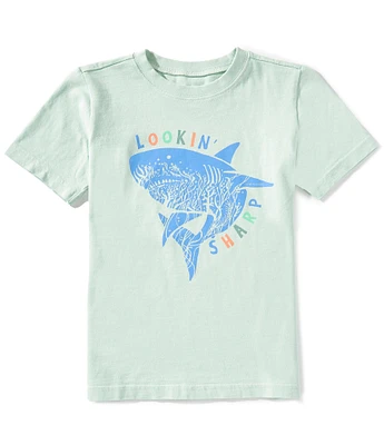 Life is Good Big Boys 8-20 Short Sleeve Lookin' Shark Shark Graphic T-Shirt