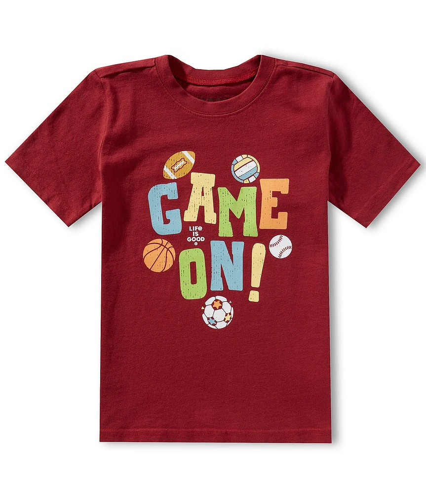 Life is Good Big Boys 8-20 Short Sleeve Sports Game On Graphic T-Shirt