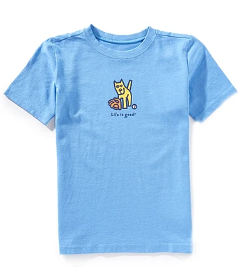 Life is Good Big Boys 8-20 Short Sleeve Vintage Rocket Glove Crusher T-Shirt