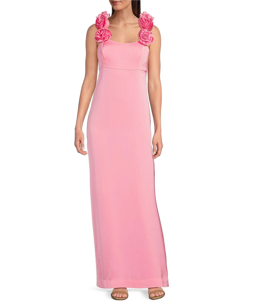 Lilly Pulitzer Aamira Sioree Satin Scoop Neck Sleeveless Maxi Dress