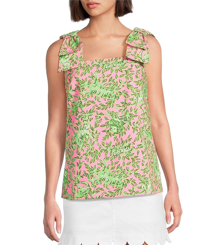 Lilly Pulitzer Anders Printed Double Cloth Scoop Neck Sleeveless Top