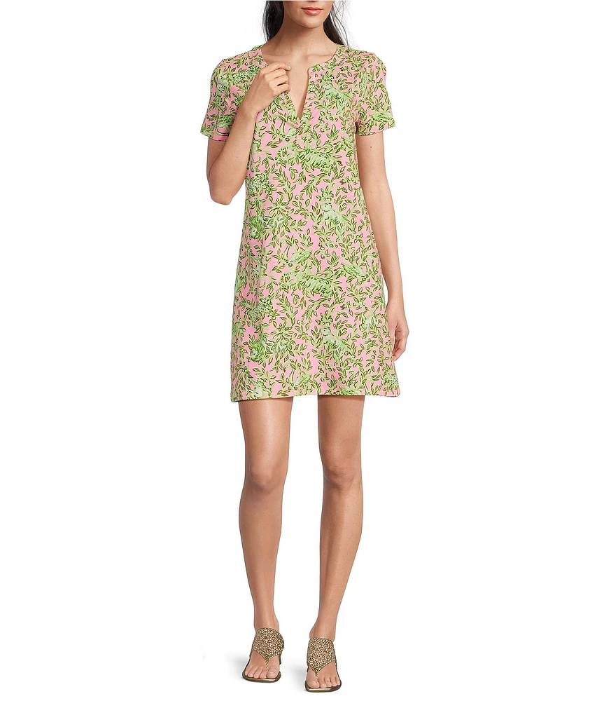 Lilly Pulitzer Dev Cotton Jersey Notch Collar Short Sleeve T-Shirt Dress